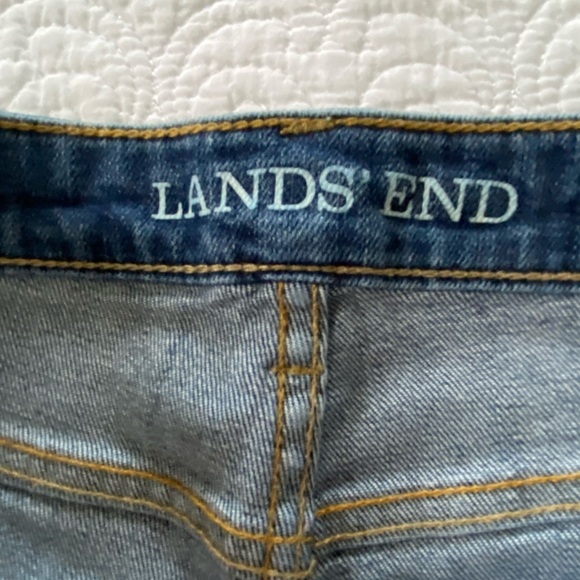 Lands' End Mid Rise Slim Jean Medium Blue Wash Slim Straight Leg Size 10 - Picture 3 of 12